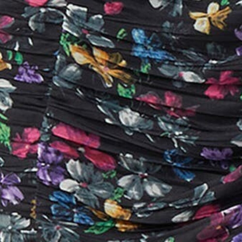 French Connection Womens 0 Zelka Alanna Jersey Colorful Ruched Long Sleeve Dress - Picture 6 of 6